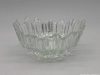 Front angle view showing the textured icicle pattern and overall shape of the bowl.