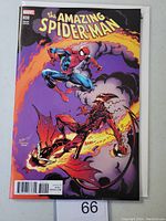 Front cover of The Amazing Spider-Man #800 variant showing Spider-Man fighting a fiery opponent with a dramatic flame background.