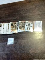 Multiple Upper Deck McDonald's The Rookie Years hockey cards spread out on a surface, showing varied players and team logos.