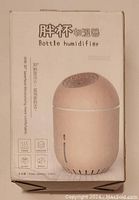 Box packaging showing the product name 'Bottle humidifier' and water capacity 350ml with image of the humidifier.