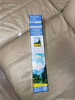 Blue rectangular box of Artist's Loft paint by number kit inspired by Vincent Van Gogh painting, showing the box's front with artwork and text.