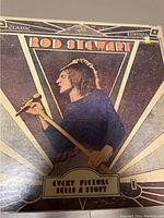 Photo showing front album cover art for Rod Stewart's 'Every Picture Tells a Story' Classic Edition vinyl record.