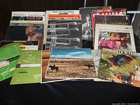 Photo showing a collection of approximately twenty vinyl LP album covers in multiple genres including jazz, classical, spiritual, and R&B.