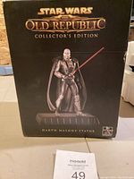 Box front of Star Wars The Old Republic Collector's Edition featuring Darth Malgus statue image.