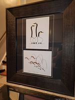 Front view of the professionally framed art print showing both 'Friends' and 'Autumn Flight'.