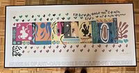 Frontal image of the large signed Matisse poster with colorful cut-outs and text.