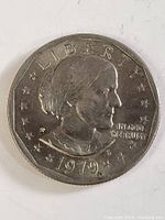 Obverse side showing profile of Susan B. Anthony with LIBERTY, date 1979, and motto IN GOD WE TRUST.