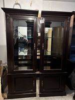 Front view of both cabinets side by side showing overall design, finish and size