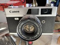Front view showing Canonet QL17 body and 45mm f/1.9 lens