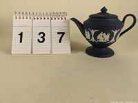 Shot showing the teapot with numbered display for lot ID.