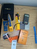 Top-down overview of all items laid out on table