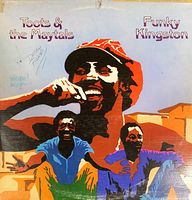 Front cover of vintage Funky Kingston vinyl record by Toots & The Maytals showing colorful artwork and some surface wear with writing.