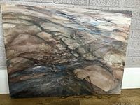 Front view of full canvas showing rocky pool composition