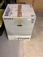 Original Sony LBT-V70WR stereo system box with handle and tape marks