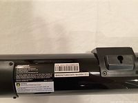 Close-up photo of model and manufacturing label on the back of the sound bar, showing model number SB 3200 and manufacture date November 2019.
