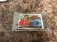Photo of the Jean Beliveau Le Gros Bill hockey card in plastic protective case showing front side.