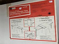 Box front showing Sears Craftsman branding, product name: Collapsible Extension Table, model 9-27528, intended for radial arm saws and table saws, with illustrative diagrams and usage details