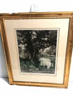 Framed lithograph print showing the full artwork and frame, highlighting the size and condition.