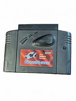 Front view of Nintendo 64 GameShark cartridge showing label and buttons