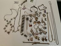 Overview of all jewelry items on white background