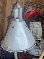 Metal heat lamp with vent holes and power cord for chicken or poultry use