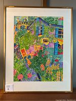 Front view of framed watercolor painting showing entire artwork and frame