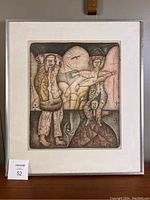 Frontal view of framed artwork