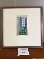 Full view of framed watercolour artwork titled 'Staircase' by Susan Sarner, showing frame condition and matting.