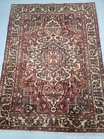 Full top view of the rug showing overall pattern and border