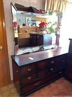 Full view of dresser with mirror mounted