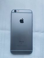 Back view of Apple iPhone 6s in silver color showing camera and Apple logo.