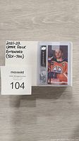 Front of a single hockey card showing an Edmonton Oilers player in uniform, alongside upper deck branding and card number 501-700 range indication.