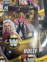 Front view of Molly Holly WWE Legends Series 16 Mattel action figure in original packaging, showing figure and extras inside clear plastic blister pack.