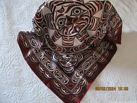 Scarf folded and draped showing color and texture