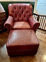 Chair and ottoman together front angle