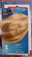 Package of 10 Canada stamps commemorating Vancouver 2010 Olympic gold medal