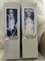 Two Heritage Dolls in original boxes, labeled Heritage Dolls with window to view dolls inside