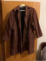 Allegri brown winter coat displayed on hanger