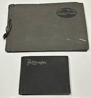 Top view of both photo albums showing size difference and covers