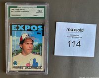 Front of the 1986 Topps Traded Andres Galarraga baseball card in graded holder showing 10 Gem Mint rating by AGS.