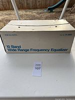 Original cardboard box labeled 'Realistic 10 Band Wide Range Frequency Equalizer' showing model number 31-2005.