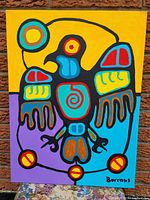 Full front view of the acrylic painting on stretched canvas