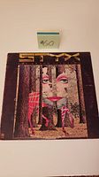 Front cover of Styx The Grand Illusion vinyl record featuring illusion art of a woman’s face in a forest with a horse.