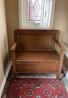 Front view of bench with seat closed