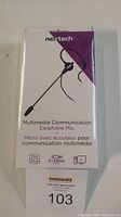 Front of sealed Nextech Multimedia Communication Earphone Mic retail box showing product image and branding.