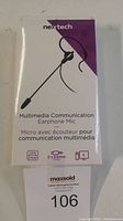 Photo of sealed Nextech Multimedia Communication Earphone Mic package showing front with text and graphics.