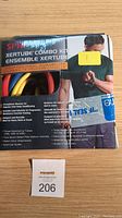 Front of SPRI Xertube Combo Kit box showing three resistance tubes, branding, and usage visual