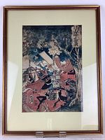 Front view of the entire framed woodblock print