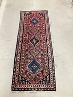 Full overhead view of entire runner rug laid flat on floor