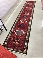 Full length of rug runner on concrete floor